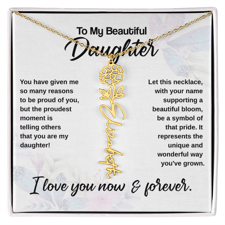 Flower Name Necklace - The Love Sparkle