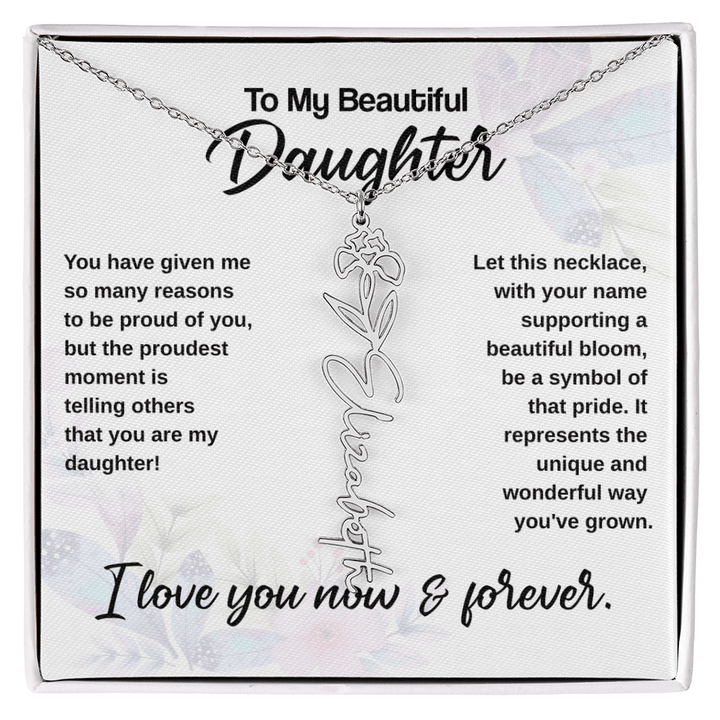 Flower Name Necklace - The Love Sparkle