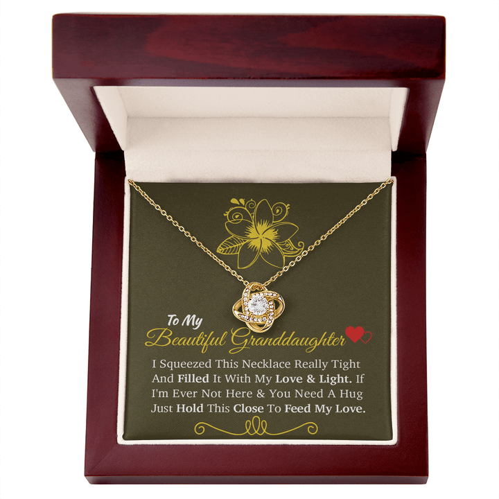 For My Beloved Granddaughter - Love Knot Necklace - A "Hug From Afar" Message - The Love Sparkle