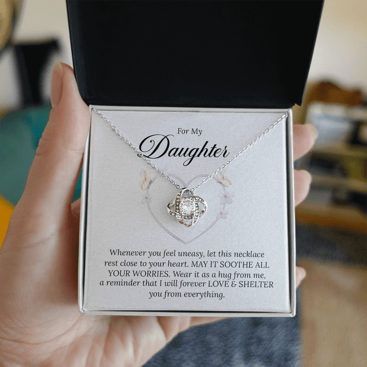 For My Daughter - Love Knot Necklace - "Love & Shelter" - The Love Sparkle