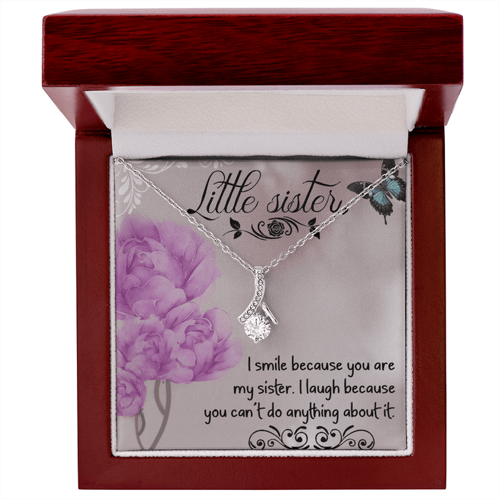 Funny Gift for Little Sister - Alluring Beauty Necklace - "Can't Do Anything About It" - The Love Sparkle