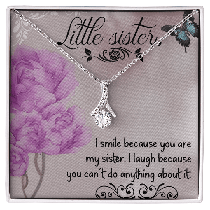 Funny Gift for Little Sister - Alluring Beauty Necklace - "Can't Do Anything About It" - The Love Sparkle