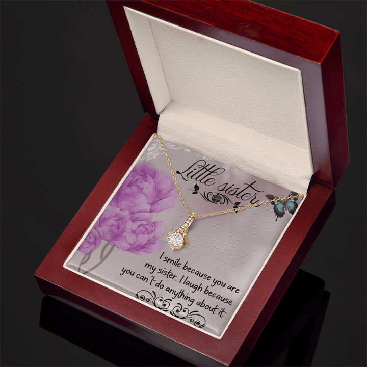 Funny Gift for Little Sister - Alluring Beauty Necklace - "Can't Do Anything About It" - The Love Sparkle