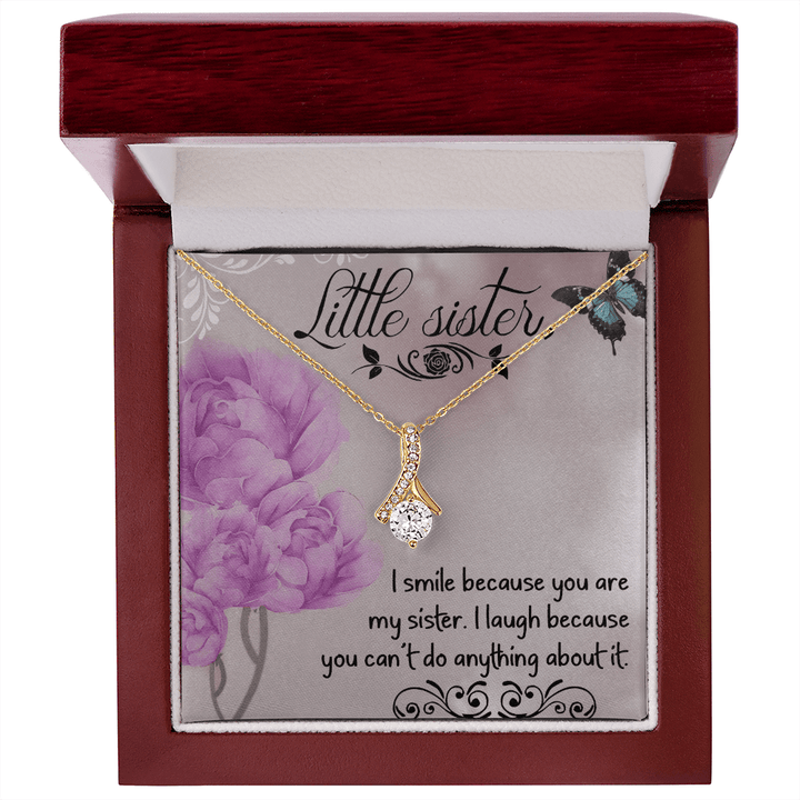 Funny Gift for Little Sister - Alluring Beauty Necklace - "Can't Do Anything About It" - The Love Sparkle
