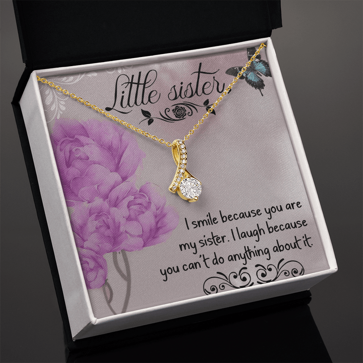 Funny Gift for Little Sister - Alluring Beauty Necklace - "Can't Do Anything About It" - The Love Sparkle