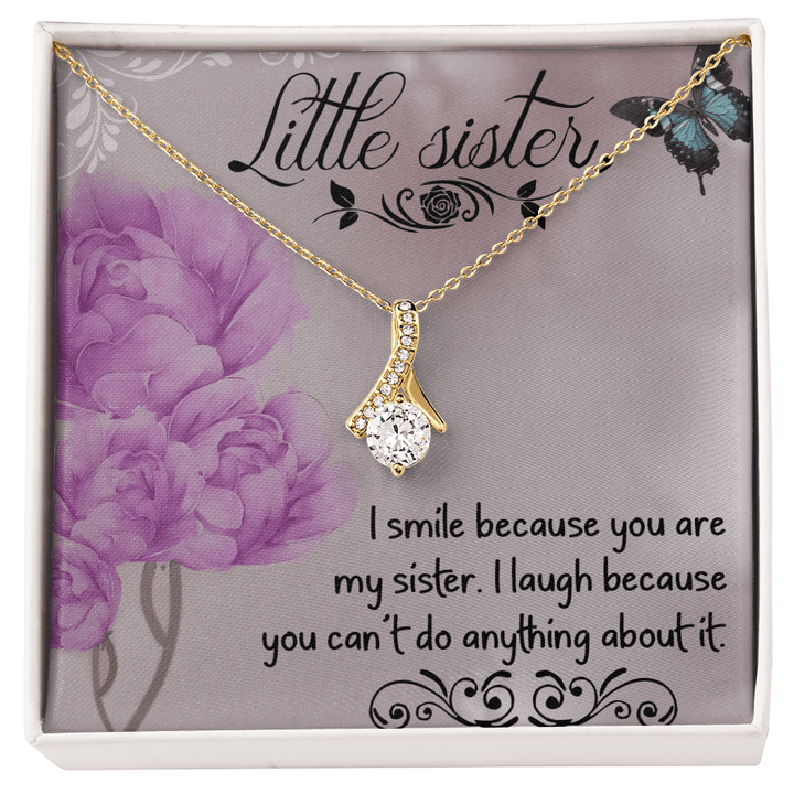 Funny Gift for Little Sister - Alluring Beauty Necklace - "Can't Do Anything About It" - The Love Sparkle