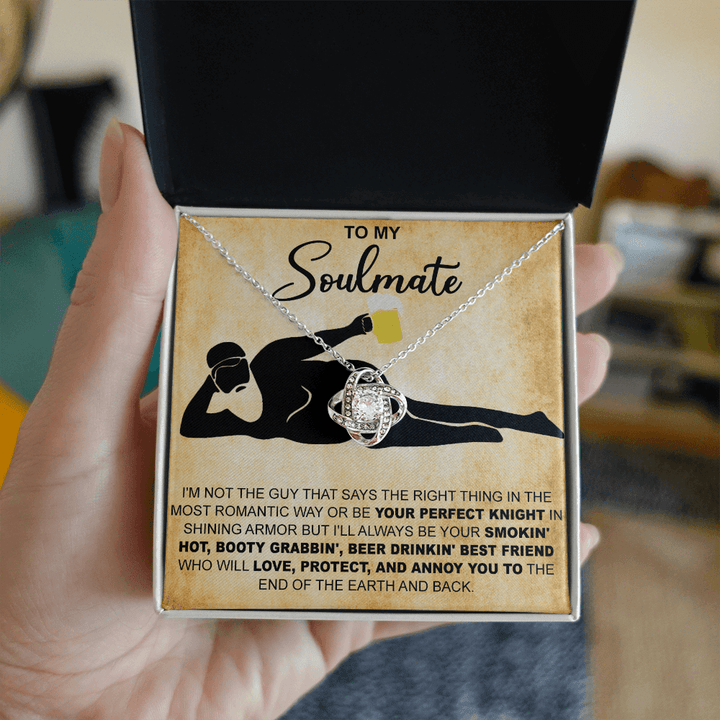 Funny Gift for Your Soulmate - Love Knot Necklace - To My Smokin' Hot Soulmate - The Love Sparkle