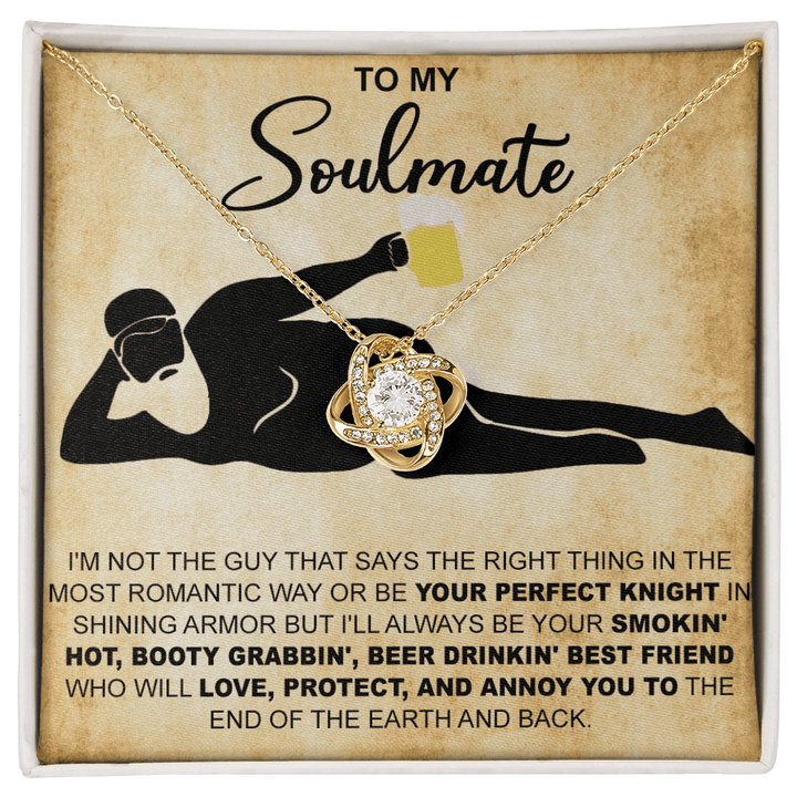 Funny Gift for Your Soulmate - Love Knot Necklace - To My Smokin' Hot Soulmate - The Love Sparkle