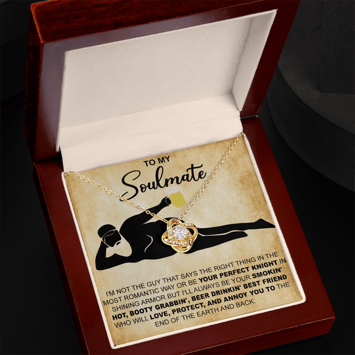 Funny Gift for Your Soulmate - Love Knot Necklace - To My Smokin' Hot Soulmate - The Love Sparkle