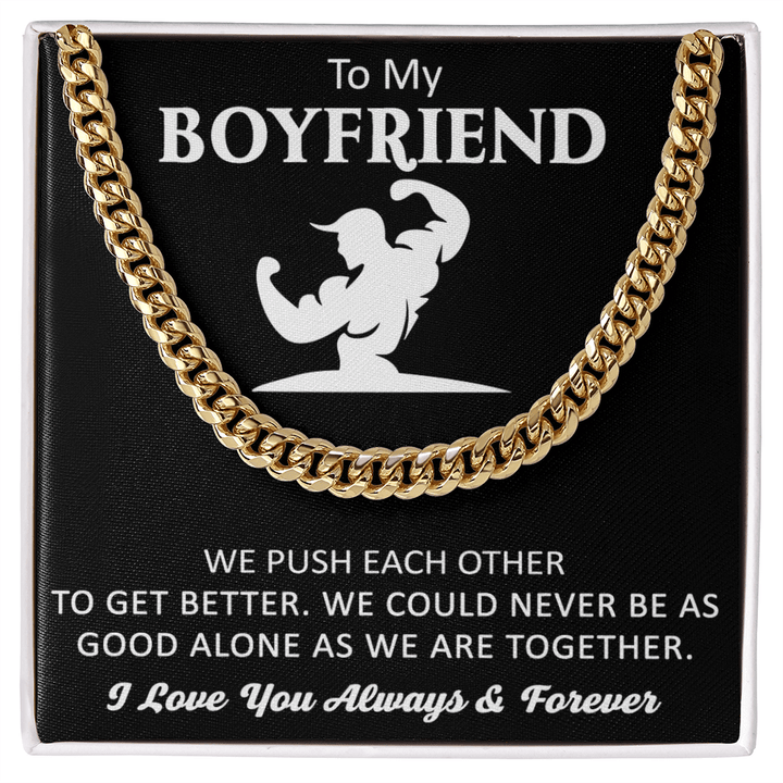 Gift for Boyfriend - Cuban Link Chain - "Stronger Together" - The Love Sparkle