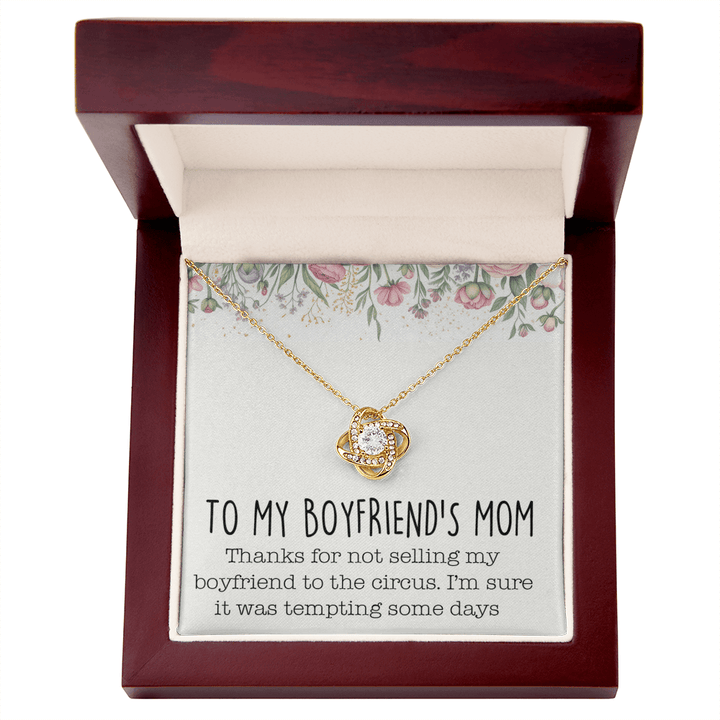 Gift for Boyfriend's Mom - Love Knot Necklace with Message Card - The Love Sparkle