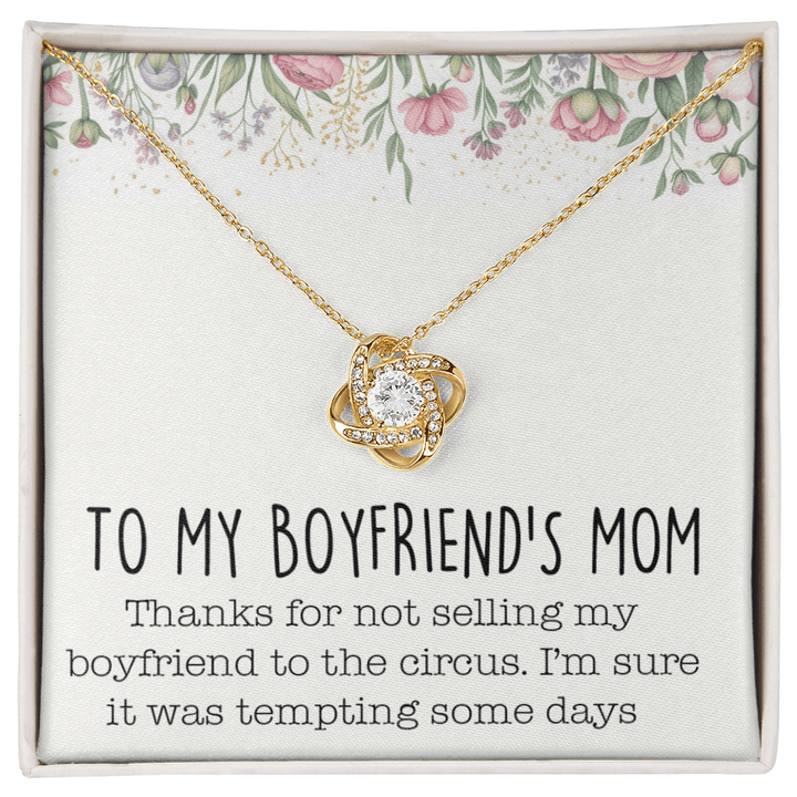Gift for Boyfriend's Mom - Love Knot Necklace with Message Card - The Love Sparkle