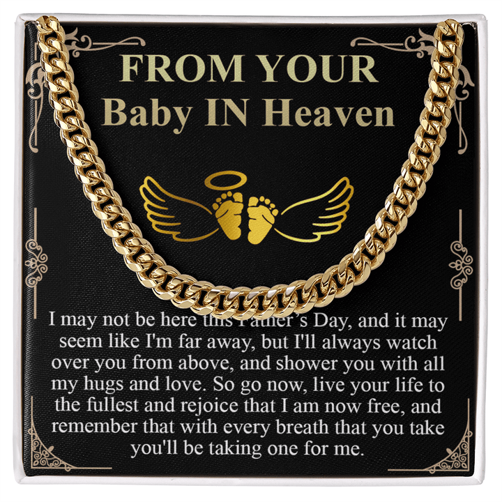 Gift for Dad - Cuban Link Chain - "From Your Baby in Heaven" Gift - The Love Sparkle