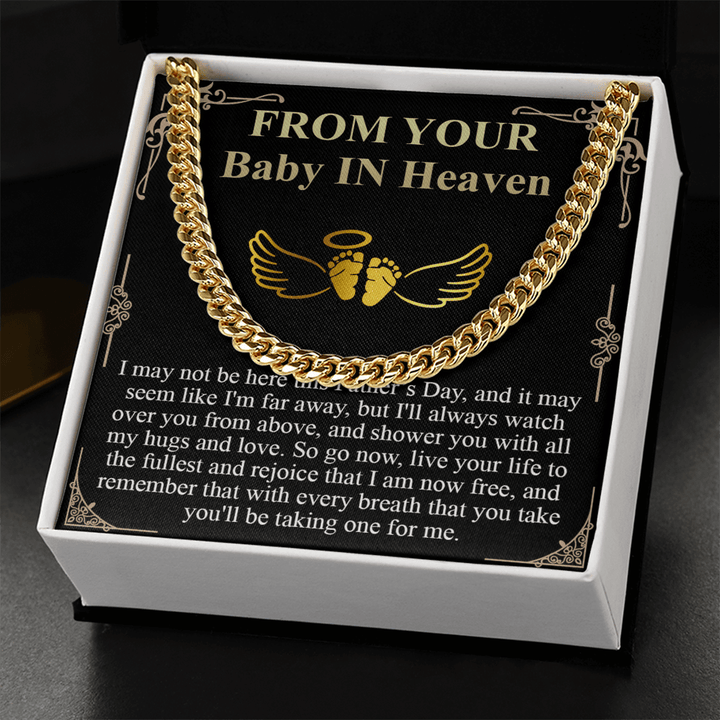 Gift for Dad - Cuban Link Chain - "From Your Baby in Heaven" Gift - The Love Sparkle