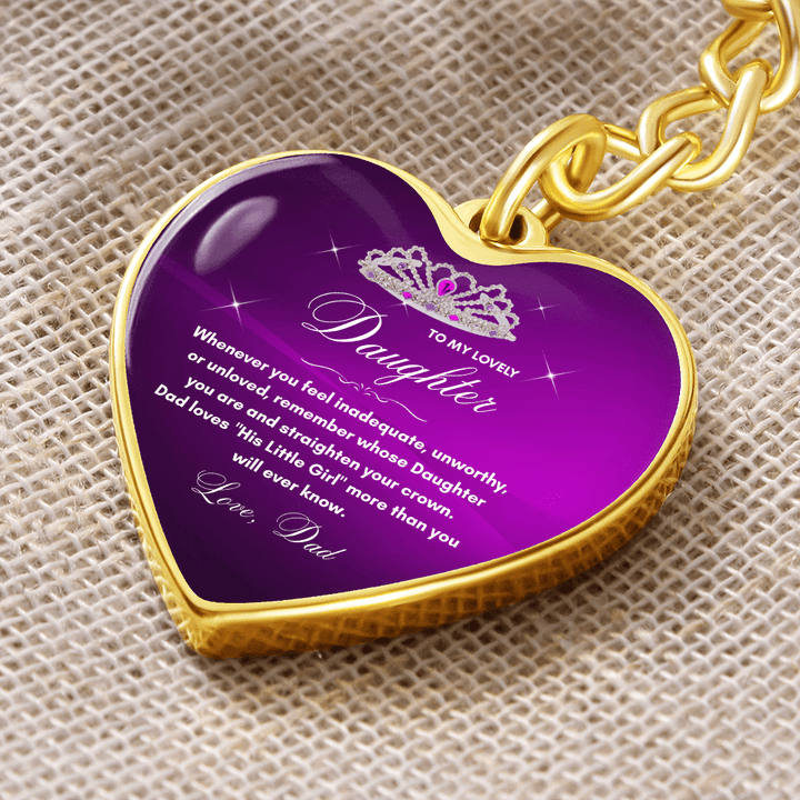Gift for Daughter from Dad - "Her Little Girl" Graphic Heart Keychain, A Daily Keepsake - The Love Sparkle