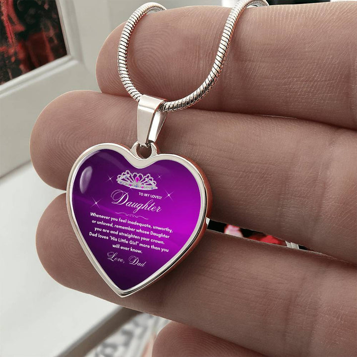 Gift for Daughter from Dad - "His Little Girl" Luxury Heart Necklace with Empowering Message - The Love Sparkle