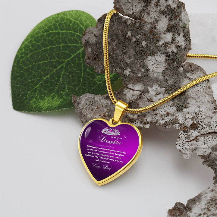Gift for Daughter from Dad - "His Little Girl" Luxury Heart Necklace with Empowering Message - The Love Sparkle