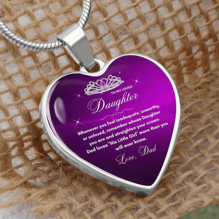 Gift for Daughter from Dad - "His Little Girl" Luxury Heart Necklace with Empowering Message - The Love Sparkle