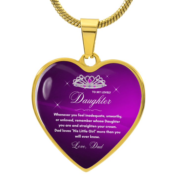 Gift for Daughter from Dad - "His Little Girl" Luxury Heart Necklace with Empowering Message - The Love Sparkle