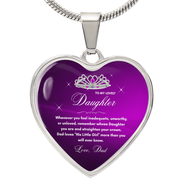 Gift for Daughter from Dad - "His Little Girl" Luxury Heart Necklace with Empowering Message - The Love Sparkle