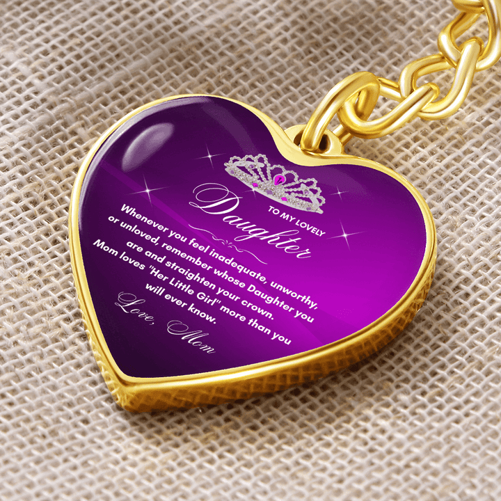 Gift for Daughter from Mom - "Her Little Girl" Graphic Heart Keychain, A Daily Keepsake - The Love Sparkle