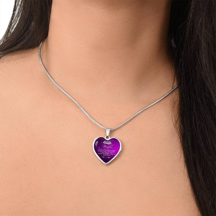 Gift for Daughter from Mom - "Her Little Girl" Luxury Heart Necklace with Empowering Message - The Love Sparkle