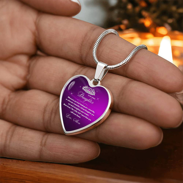 Gift for Daughter from Mom - "Her Little Girl" Luxury Heart Necklace with Empowering Message - The Love Sparkle