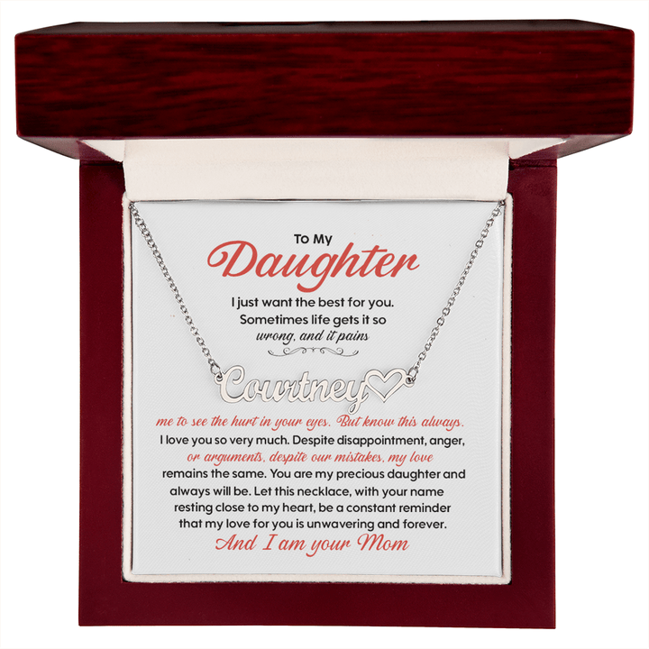 Gift for Daughter from Mom - Personalized Heart Necklace - The Love Sparkle