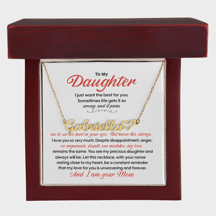 Gift for Daughter from Mom - Personalized Heart Necklace - The Love Sparkle