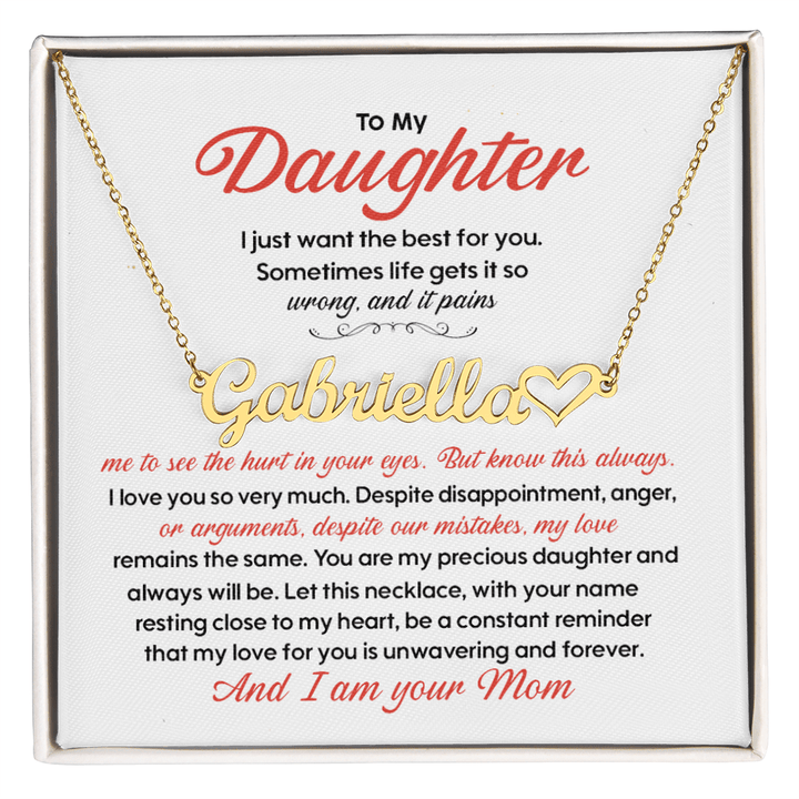 Gift for Daughter from Mom - Personalized Heart Necklace - The Love Sparkle