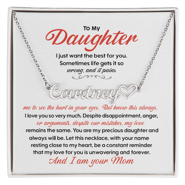 Gift for Daughter from Mom - Personalized Heart Necklace - The Love Sparkle