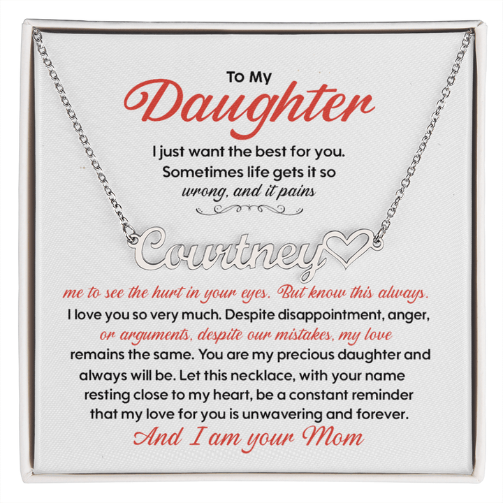 Gift for Daughter from Mom - Personalized Heart Necklace - The Love Sparkle