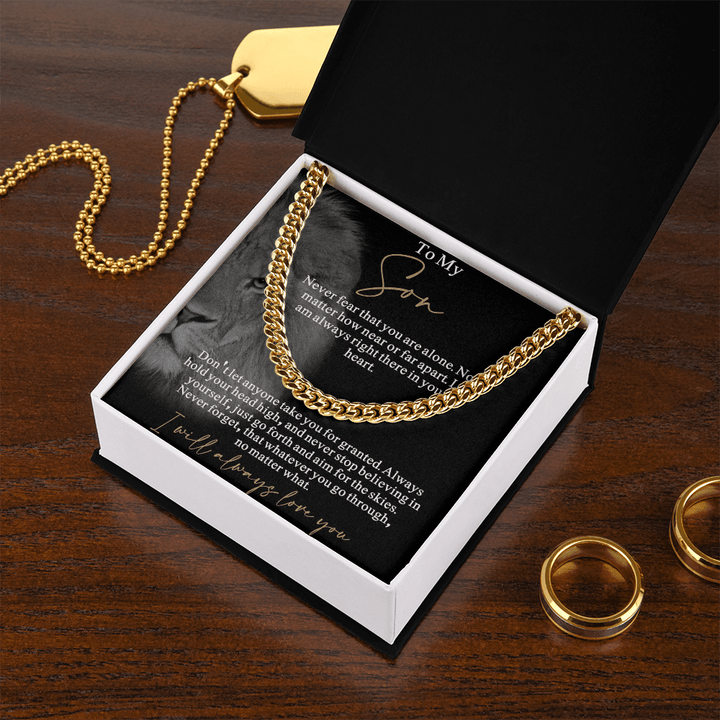 Gift for Son from Mom/Dad - Cuban Link Chain - "I Will Always Love You" Son Gift - The Love Sparkle