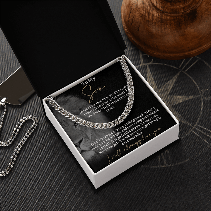 Gift for Son from Mom/Dad - Cuban Link Chain - "I Will Always Love You" Son Gift - The Love Sparkle