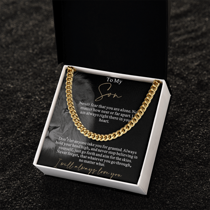 Gift for Son from Mom/Dad - Cuban Link Chain - "I Will Always Love You" Son Gift - The Love Sparkle