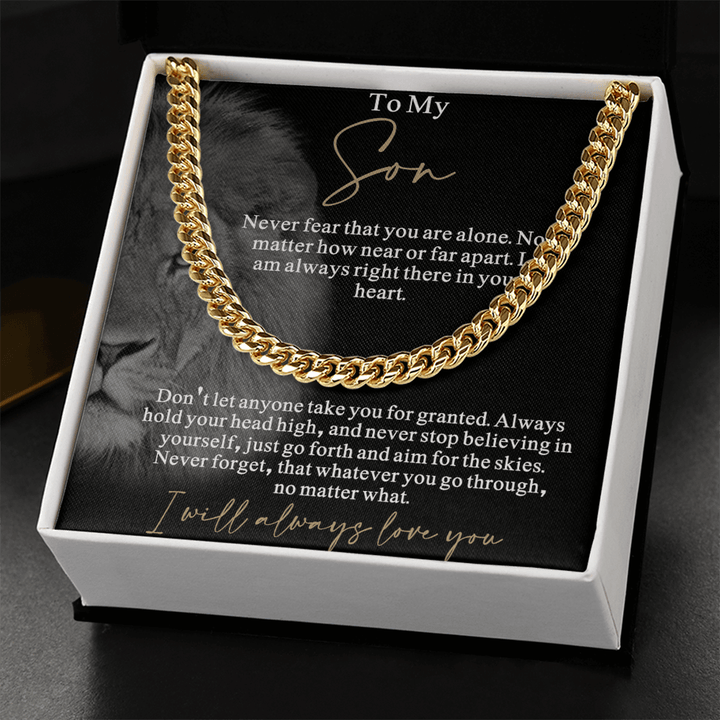 Gift for Son from Mom/Dad - Cuban Link Chain - "I Will Always Love You" Son Gift - The Love Sparkle