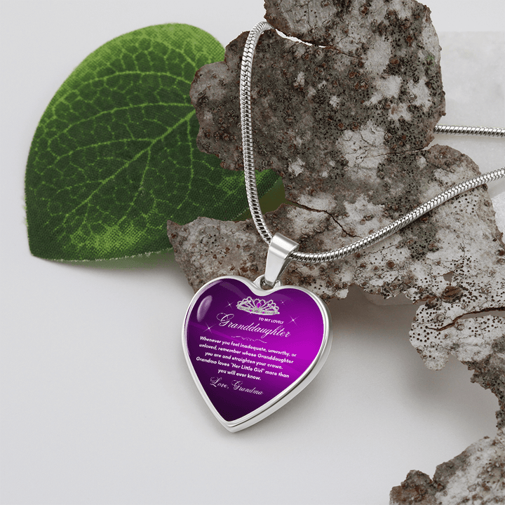 Grandma to Granddaughter Gift - "Her Little Girl" Luxury Heart Necklace with Empowering Message - The Love Sparkle