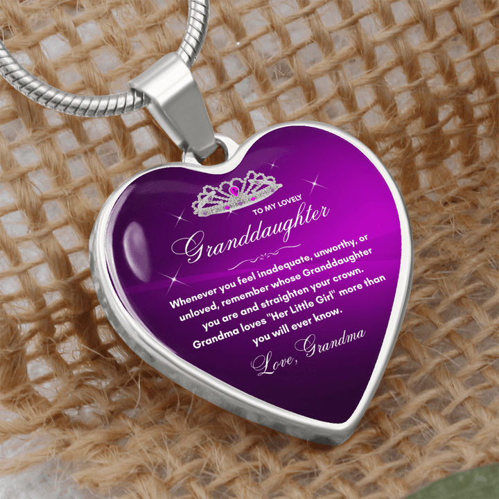 Grandma to Granddaughter Gift - "Her Little Girl" Luxury Heart Necklace with Empowering Message - The Love Sparkle