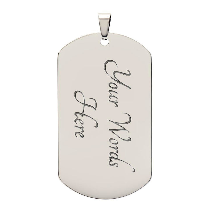 Grandma to Grandson Gift - "Her Little Prince" Luxury Graphic Dog Tag Necklace - The Love Sparkle