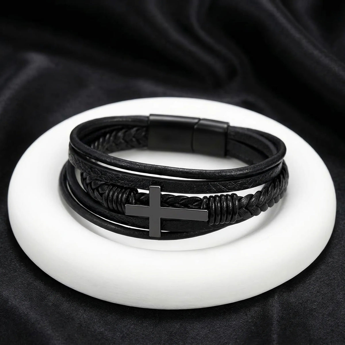"I Know The Battles You Fight" Men's Cross Bracelet - Inspirational Gift For Son - The Love Sparkle