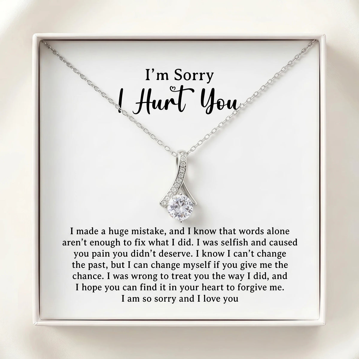"I'm Sorry I Hurt You" Alluring Beauty Necklace – Heartfelt Apology & Reconciliation Gift for Her - The Love Sparkle