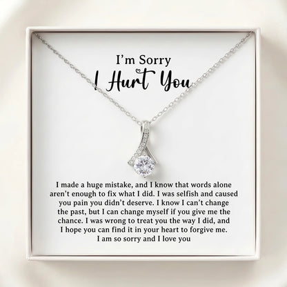 "I'm Sorry I Hurt You" Alluring Beauty Necklace – Heartfelt Apology & Reconciliation Gift for Her - The Love Sparkle