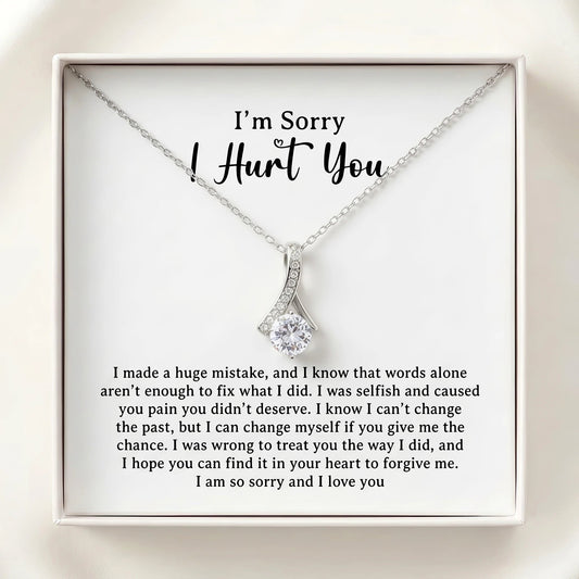 "I'm Sorry I Hurt You" Alluring Beauty Necklace – Heartfelt Apology & Reconciliation Gift for Her - The Love Sparkle