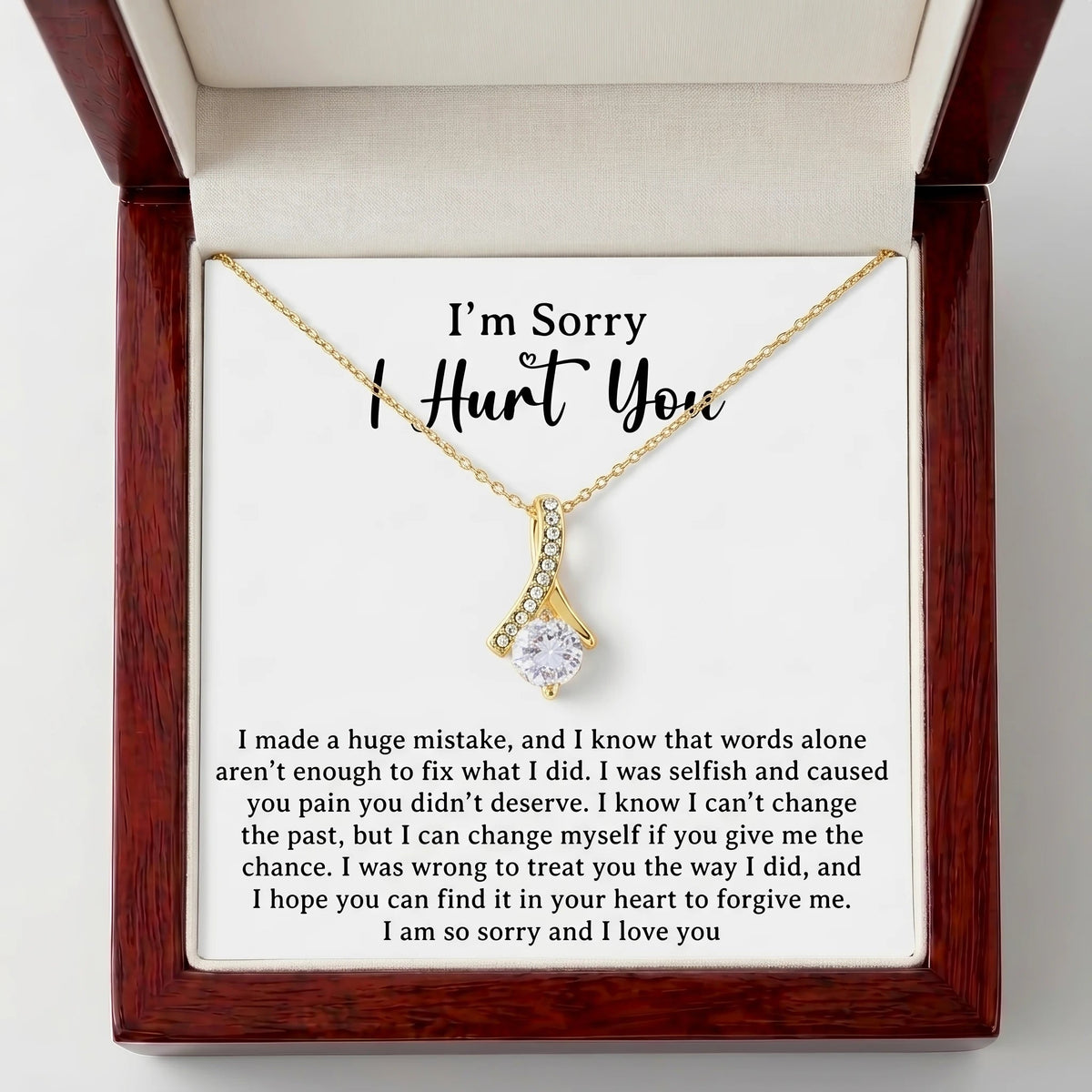 "I'm Sorry I Hurt You" Alluring Beauty Necklace – Heartfelt Apology & Reconciliation Gift for Her - The Love Sparkle