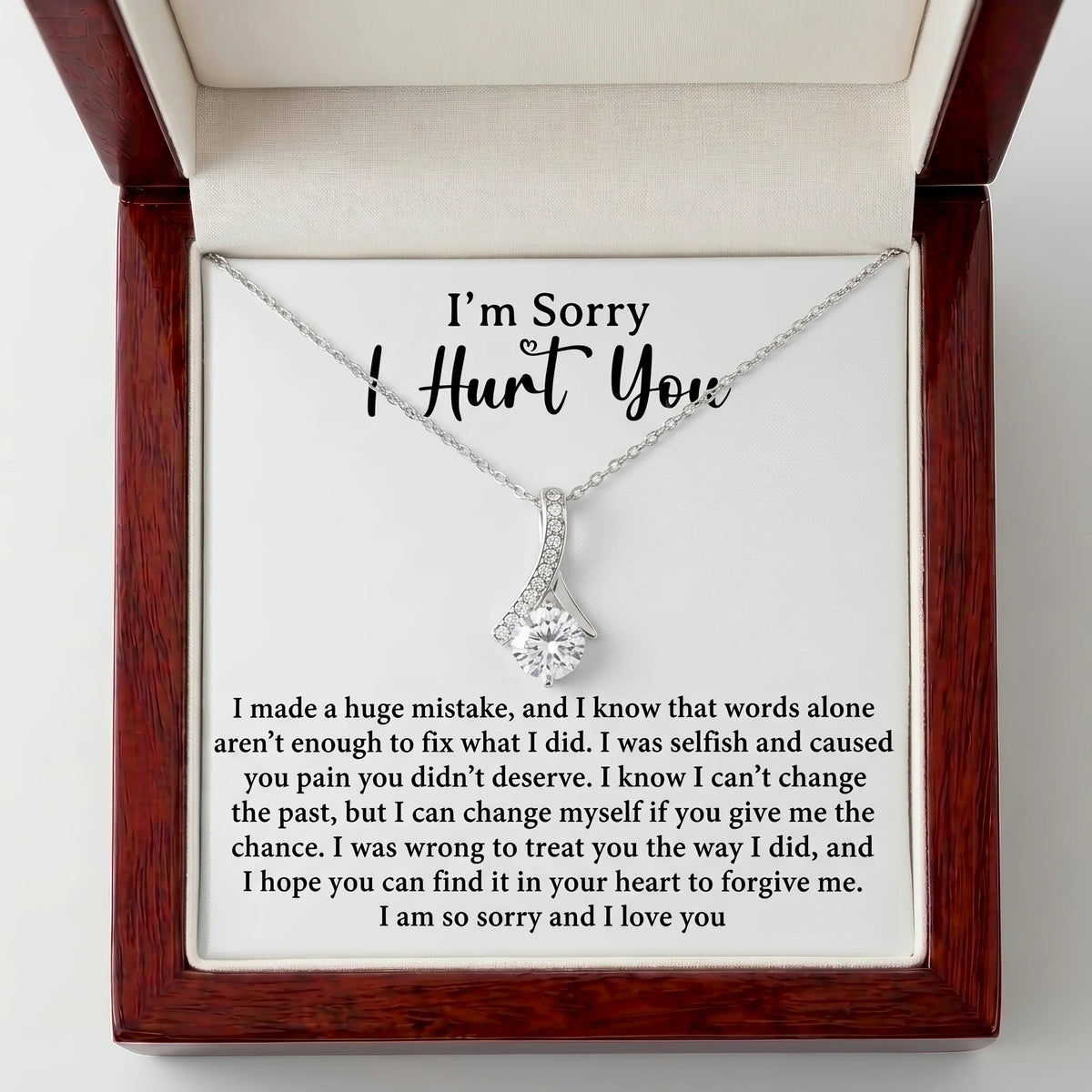 "I'm Sorry I Hurt You" Alluring Beauty Necklace – Heartfelt Apology & Reconciliation Gift for Her - The Love Sparkle