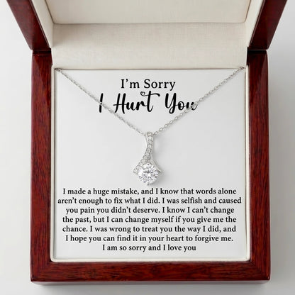 "I'm Sorry I Hurt You" Alluring Beauty Necklace – Heartfelt Apology & Reconciliation Gift for Her - The Love Sparkle