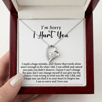 "I'm Sorry I Hurt You" Forever Love Necklace – Heartfelt Apology & Reconciliation Gift for Her - The Love Sparkle