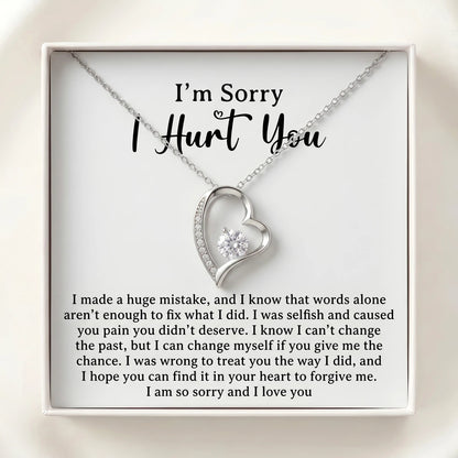 "I'm Sorry I Hurt You" Forever Love Necklace – Heartfelt Apology & Reconciliation Gift for Her - The Love Sparkle