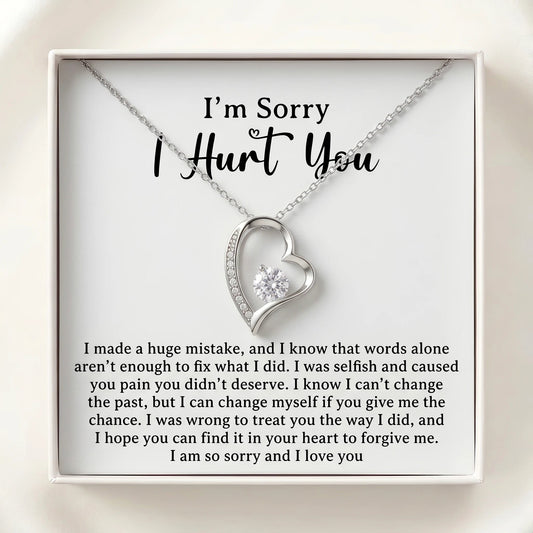 "I'm Sorry I Hurt You" Forever Love Necklace – Heartfelt Apology & Reconciliation Gift for Her - The Love Sparkle