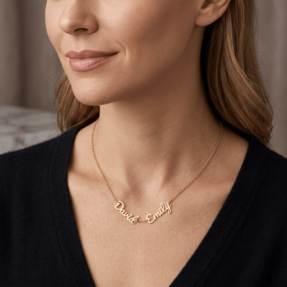 "I'm Sorry I Hurt You" Personalized Two Name Necklace – Say Sorry in a Way She'll Never Forget - The Love Sparkle